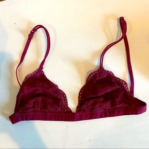 Maroon lace bralette